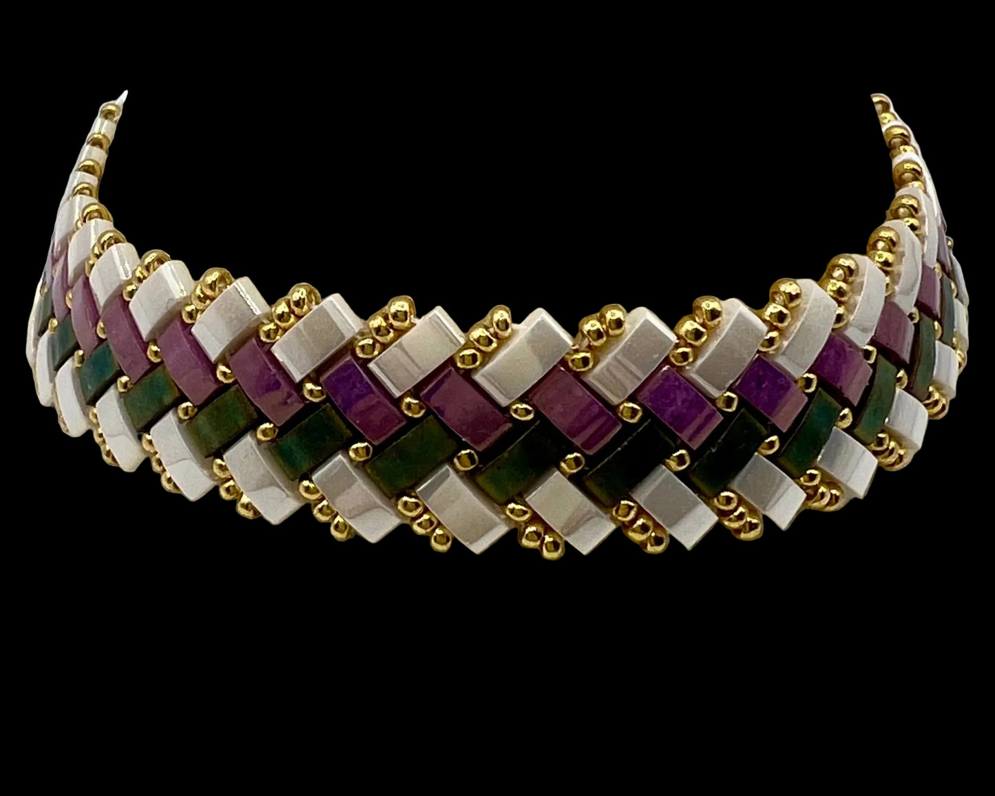 “Rio” Miyuki Herringbone Weave Bracelet