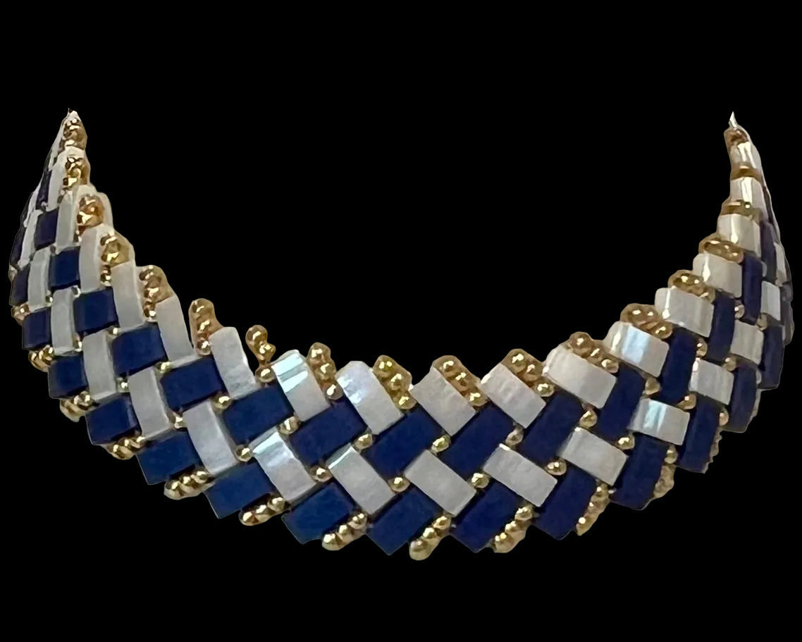 “Nantucket” Miyuki Herringbone Weave Bracelet